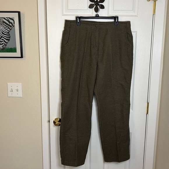 Woolrich Women’s 1478 Loden Heather Cotton/Polyester Pants size 16 Straight Leg - Picture 1 of 12